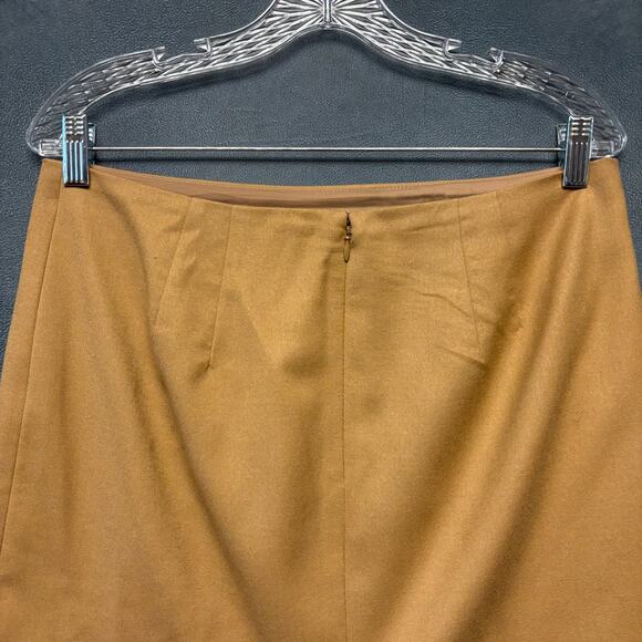 Talbots Skirt Tan Wool Blend Lined Zip Up Zipper Straight Pencil Preppy Office - Picture 8 of 13